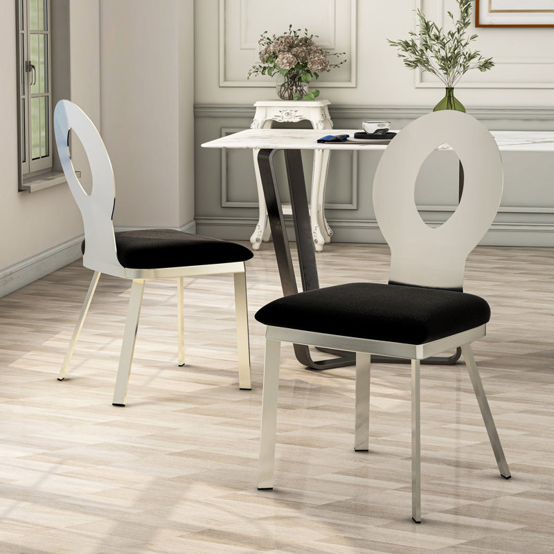 Bagdai Side Chair in Black/Silver