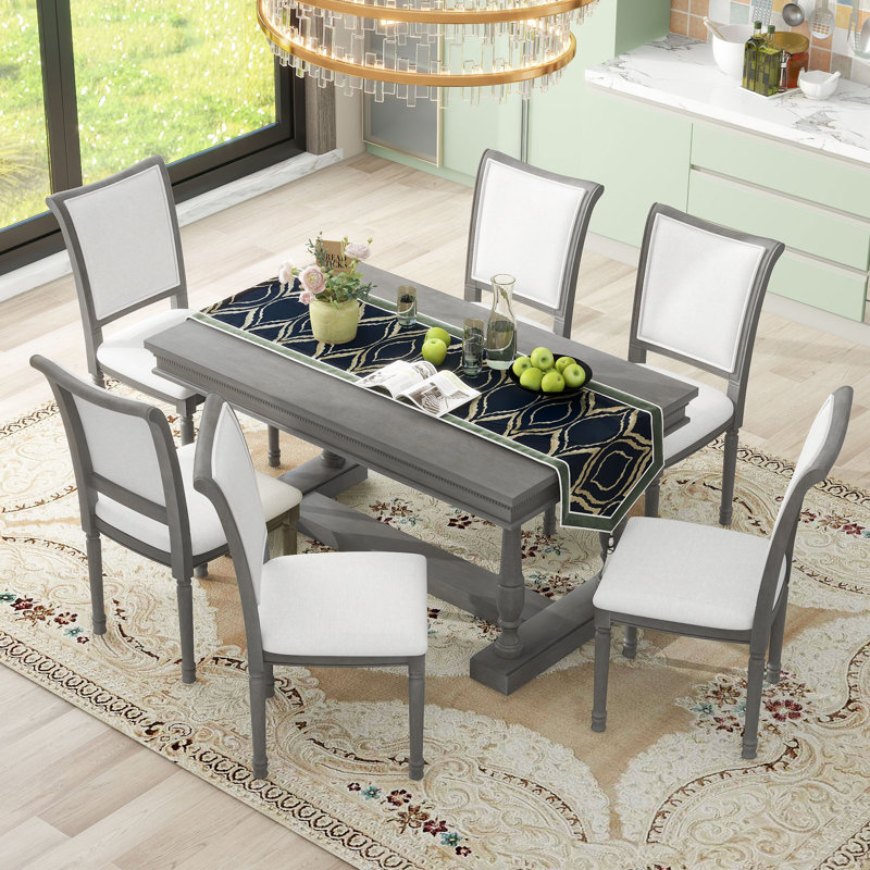 Ensemble de salle à manger rectangulaire L 35,49 po x l 59,49 po Aronia, Gris, Gris