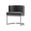 Chaise d'appoint à oreilles en tissu gris et argent-1750858140