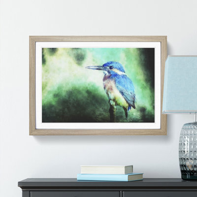 The Kingfisher Bird Looking West - Single Picture Frame Painting on MDF