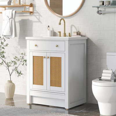 Meuble-lavabo simple 17,70 po avec plateau en bois manufacturé Alcanza