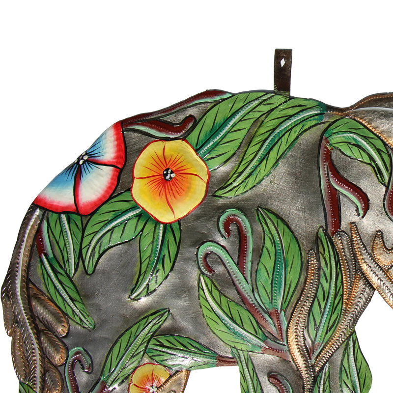 Décoration murale éléphant Hibiscus