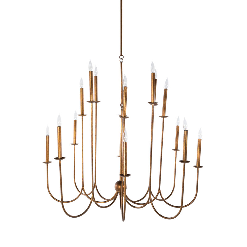 Snow 16 - Light Candle Style Chandelier, Ashwell Gold