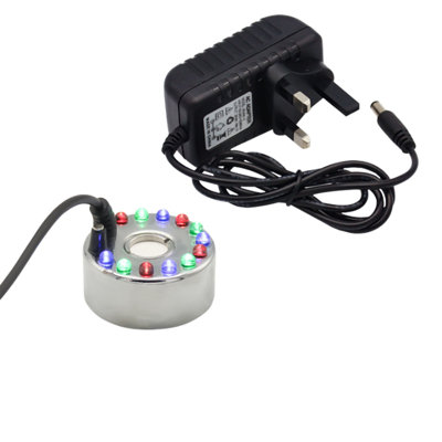 Mist Maker Fogger Small Ultrasonics Fogs Fountains Mistesr Fogger Water Garden Pond Foggers AirHumidifier With 12 LED Light Flashes