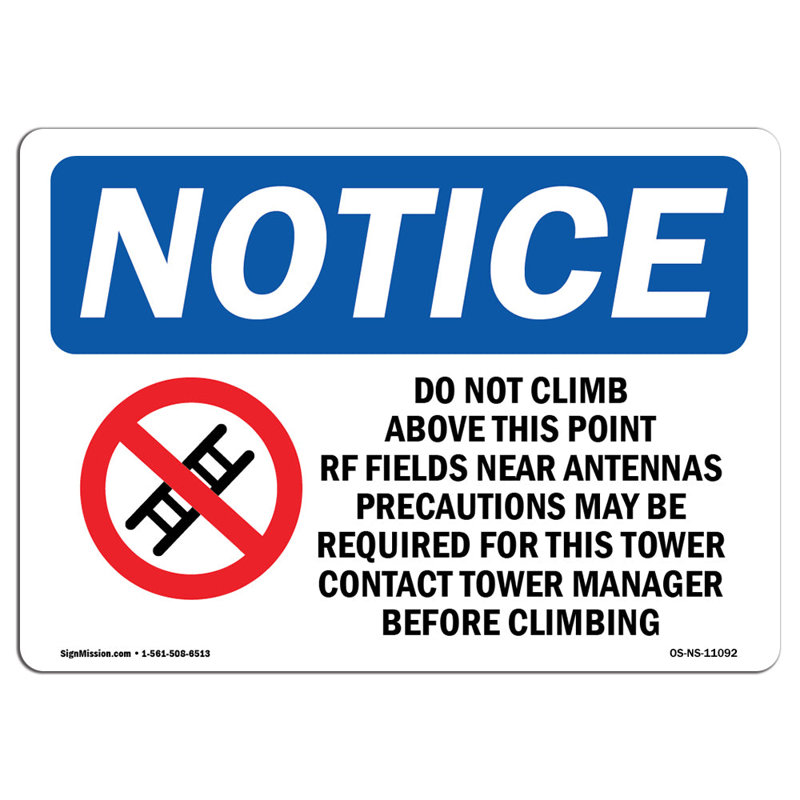 Do Not Climb Above This Point Sign