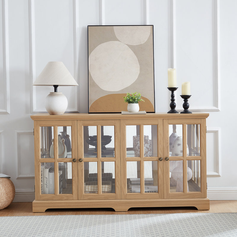 LED Curio Display Cabinet With Glass Doors And Adjustable Shelves, Ideal For Showcasing Precious Collectibles And Decorating Living Spaces
