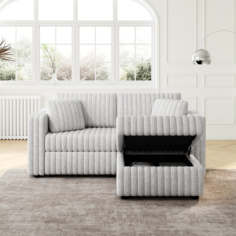 75.6" Soft Modular With Hydraulic Lift In Gray. Highly Comfortable For Living Areas. Flexible Combination, Diverse Functions Lift. Gray Shade. Daily Life. Bedroom & Room Ideal. 3, Metal Frame, Foam