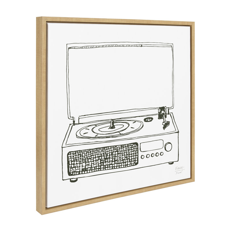Victrola Record Player by Statement Goods Framed Canvas Wall Art Print