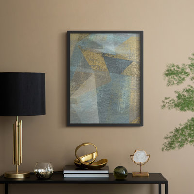 Geometric Facets I Framed Print - Solid Wood