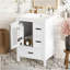 Modern 24-inch Bathroom Vanity with Ceramic Sink, Soft-Close Door, Double-Layer Door Shelf, and 3 Drawers-1827651480
