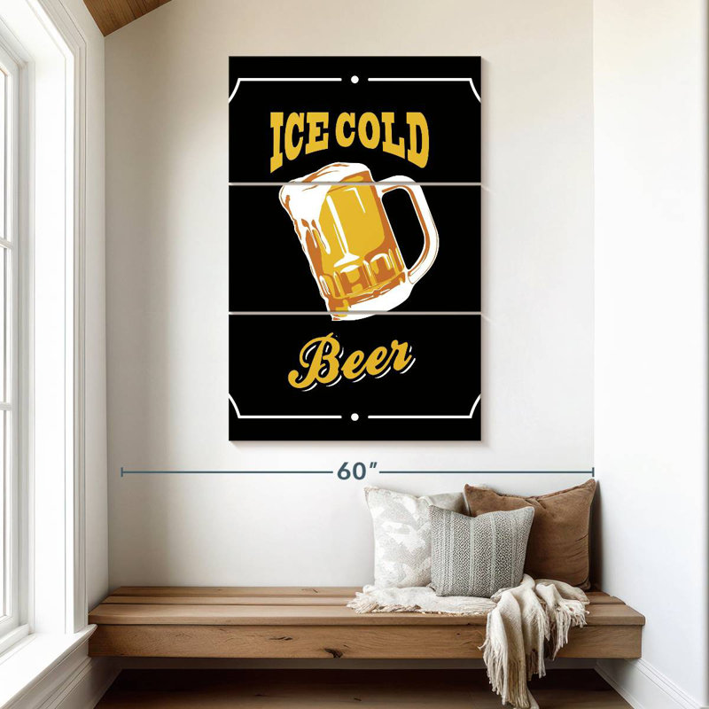 Plaque murale Kema Ice Cold Beer, H 50 po x l 32 po