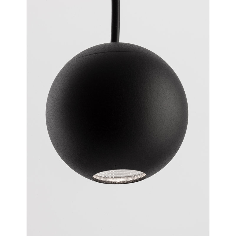 1 - Light LED Sphere Pendant, Black