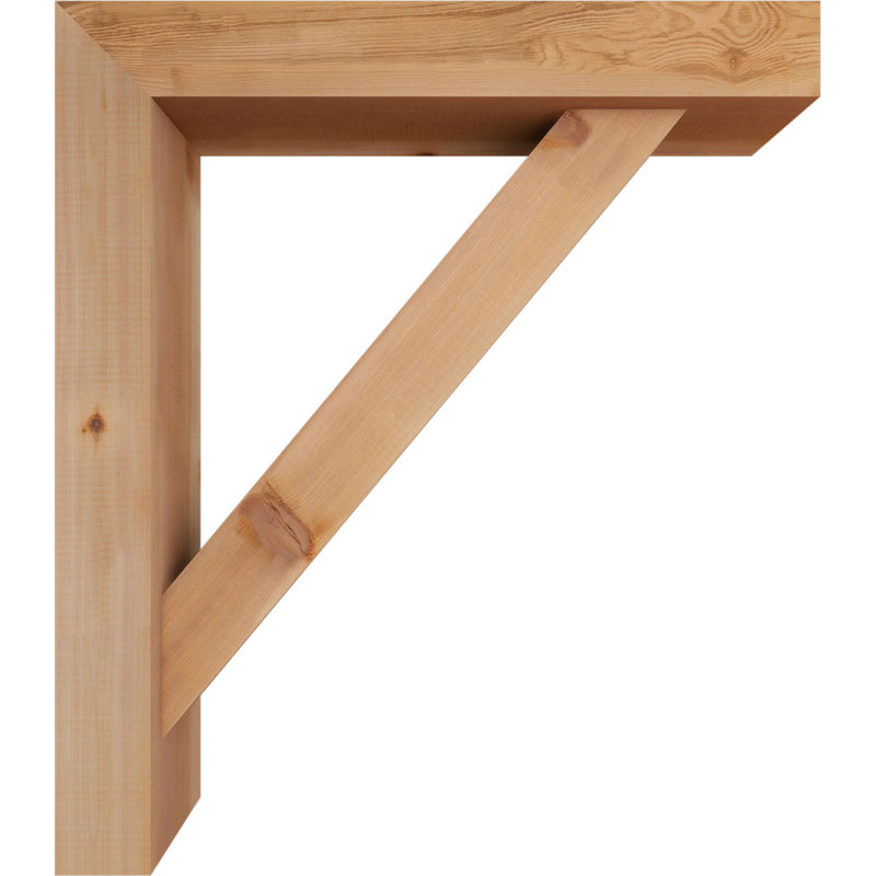Traditional Block Bracket w/ Offset Brace, 32 x 28, 5 1/2"W Western Red Cedar (Smooth)