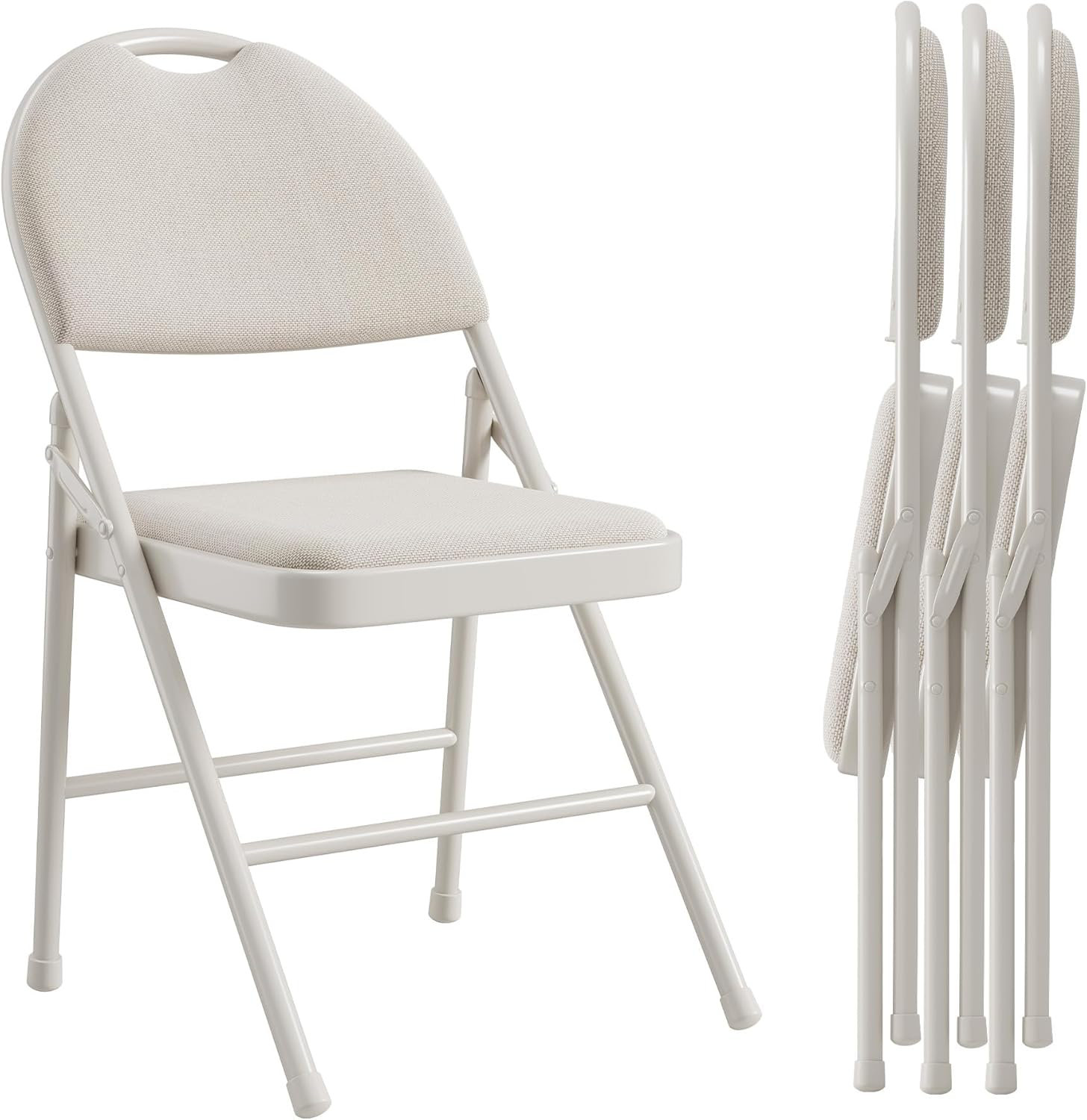 Inbox Zero Cotton Padded Stackable Folding Chair Folding Chair Set ...