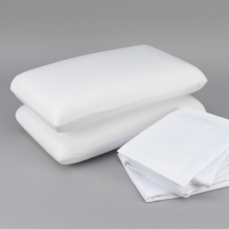 Ensemble de literie pour grand lit avec technologie de refroidissement - 2 taies d'oreiller, drap plat, housse de protection contre les déversements de matelas pour les oreillers de taille, les draps, un sommeil profond