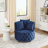 Button Tufted Velvet Upholstered Swivel Chair-538066447