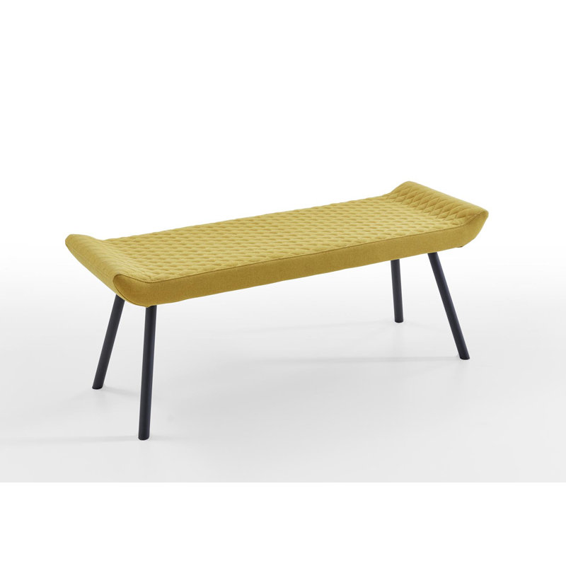 Gamma Upholstered Bench, Yellow