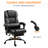 Black High Back Massage Office Chair, With 6 Vibration Points, Pu Leather Reclining Computer Chair, Ergonomic Office Chair, With Footrest Adjustable Height And Remote