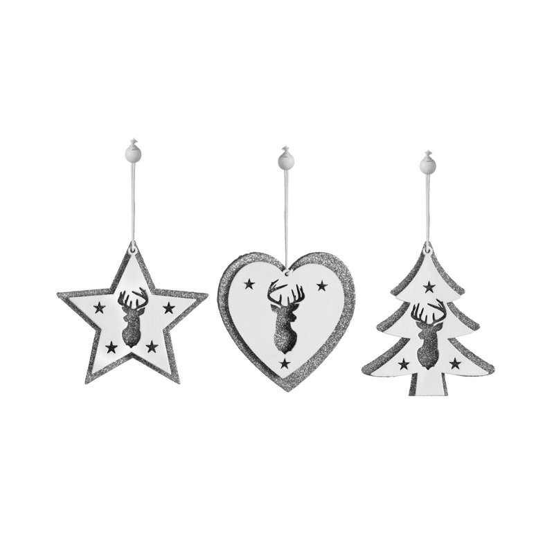 Wood Astrology & Stars Holiday Shaped Ornament