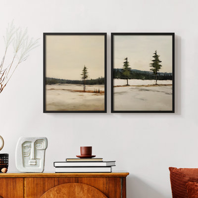 «Vintage Landscape XXXIX», impression giclée sur cadre - ensemble de 2