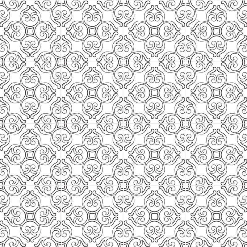 Carrelage en porcelaine Helix 8X8, Blanc