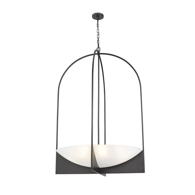 Hoyet 8 - Light Steel Dimmable Urn / Bowl Chandelier, Matte Black