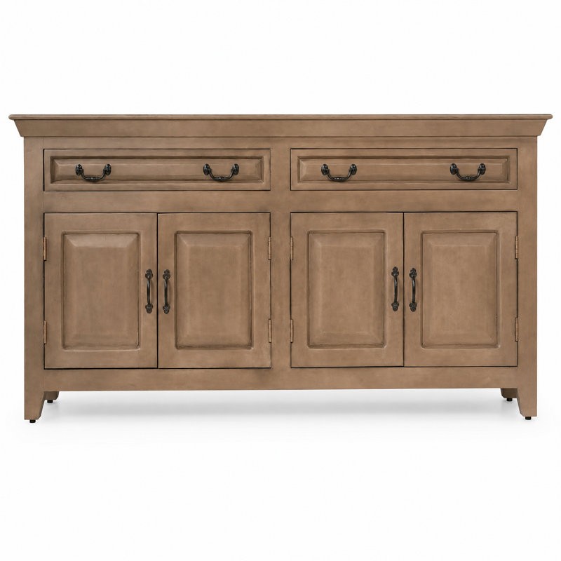  Buffet en bois massif de 69 po Jamya - Finition taupe, Taupe
