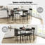 Ensemble de table de salle à manger 5 pièces Winston Porter pour 4 tables de cuisine rectangulaires et 4 chaises avec structure en métal ciment-295178257-295178256