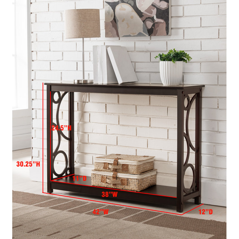 Console de canapé d'entrée en bois avec tablette de rangement pour vestibule, vestibule et salon de 42 po