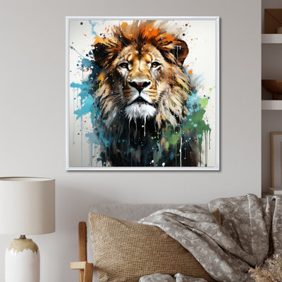 Brown And Green Monarch Portrait - Lion Animal Wall Decor