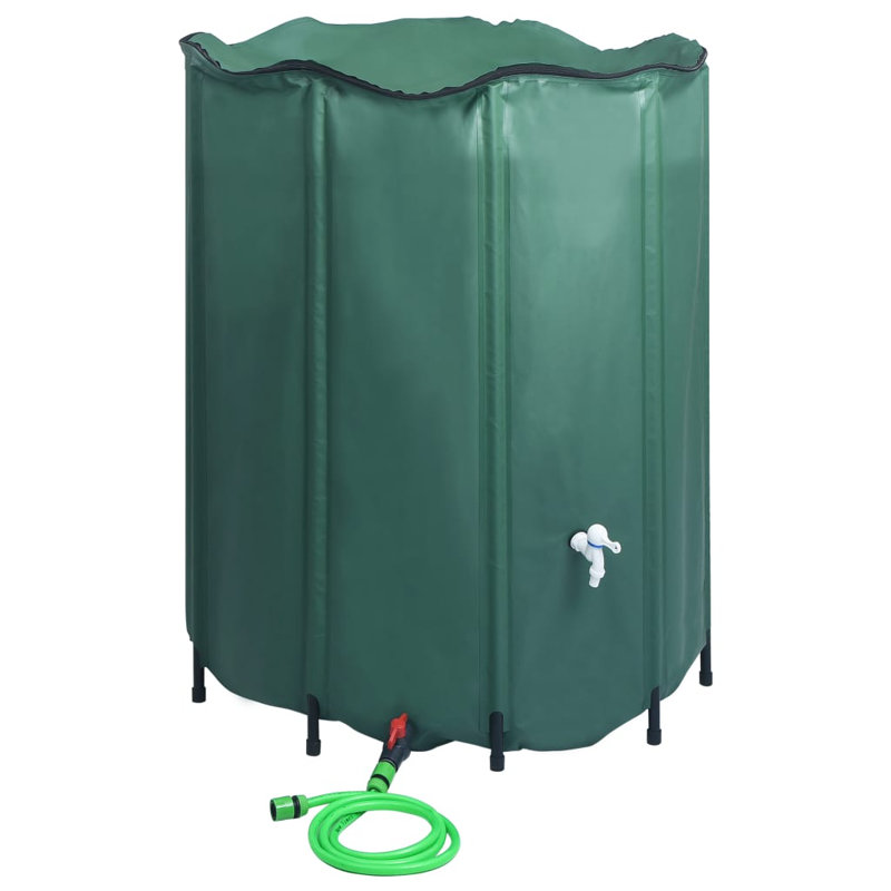 Dakota Fields Plastic Rain Barrel, Green, 1000 L