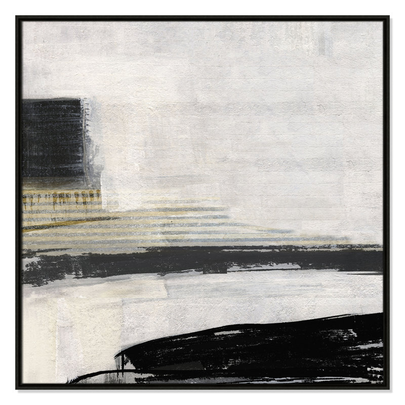«La Bande I Print» par Sally Swatland, Cadre flottant espresso, H 37,5 po x l 37,5 po