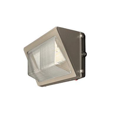 E2 Lighting LED Non-Cutoff Wall Pack with Photocell and 90-Minute Emergency Battery Backup, 20W/40W/60W/80W Selectable, 3CCT, Bronze, 1-Pack