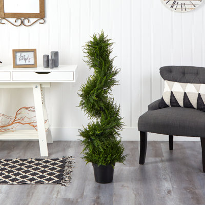 45 po Arbre artificiel en spirale avec 80 lumières DEL claires résistantes aux rayons UV (intérieur / extérieur)