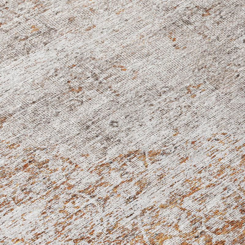 Anna Orange Washable Indoor-Outdoor Rug - , 8' x 10'