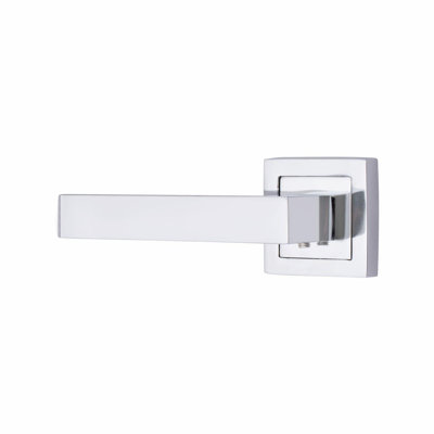  Delta Design Door Handles in Polished Chrome Finish with 3 Lever Lock, 2 Keys Keyhole Escutcheon and 1 Pair Ball Bearing Hinges