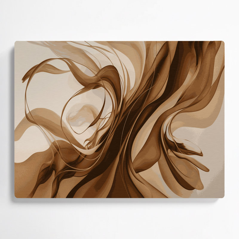 Lyrical Abstraction 23, art mural en métal beige, H 11 po x l 14 po