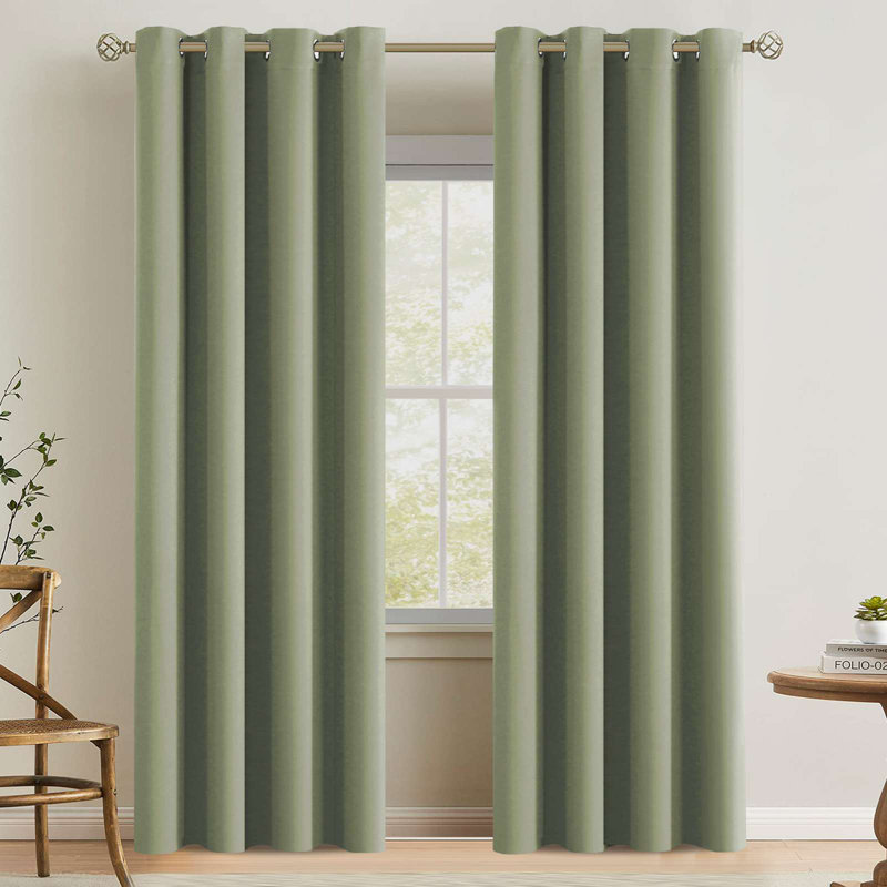 Room Darkening Curtains for Bedroom 42"/52" Wide Curtains Thermal Insulated 100”/120“/180” Wide Long Room Darkening  Curtains for Living Room Outdoor Privacy Energy Saving Curtains for Patio Door Grommet 1 Panel