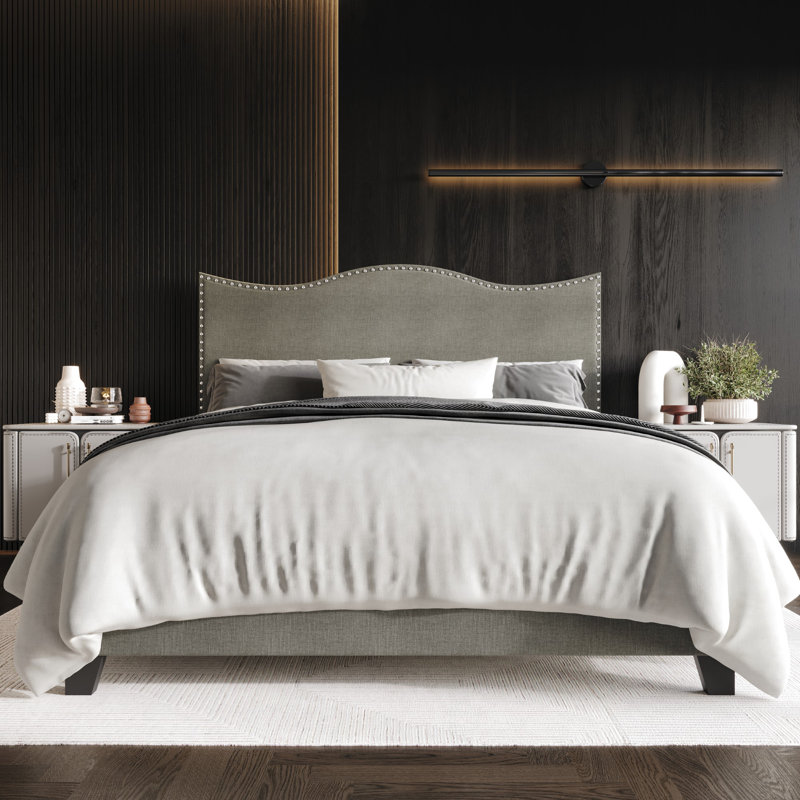 Lit tapissier standard, Grand, Gris