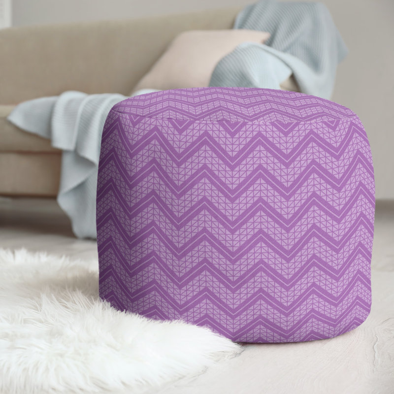 Upholstered Pouf, Medium Violet