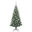 vidaXL Artificial Pre-lit Christmas Tree Green PVC and Metal-460523451