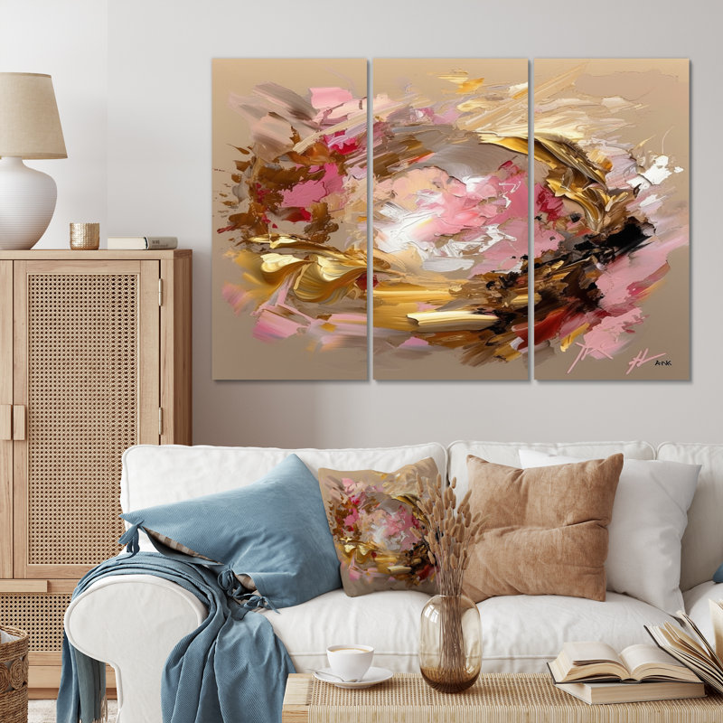 Glam Revelations Abstract Expressionism - Ensemble de décorations murales abstraites, H 28 po x l 36 po x P 1 po