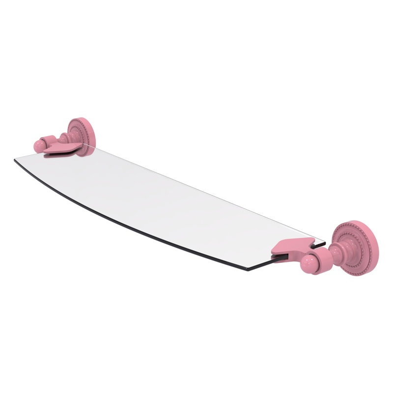 Tablette en verre de la collection Dottingham, H 2,25 po x l 18 po x P 5 po, Rose