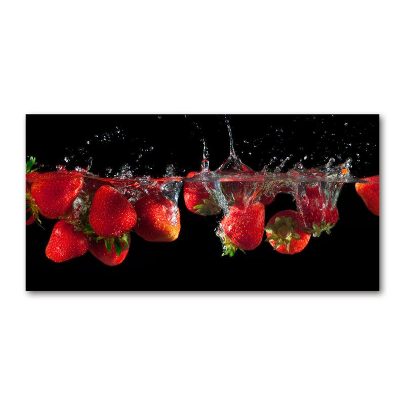 Strawberries Under Water - Wrapped Canvas Print