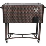 Permasteel 80-Qt Hand-Woven Wicker Outdoor Cooler