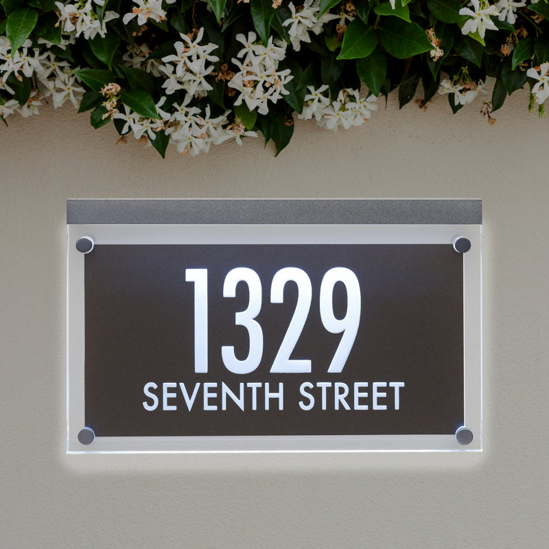 Plaque d'adresse 2 lignes Futura, Argent, Oui