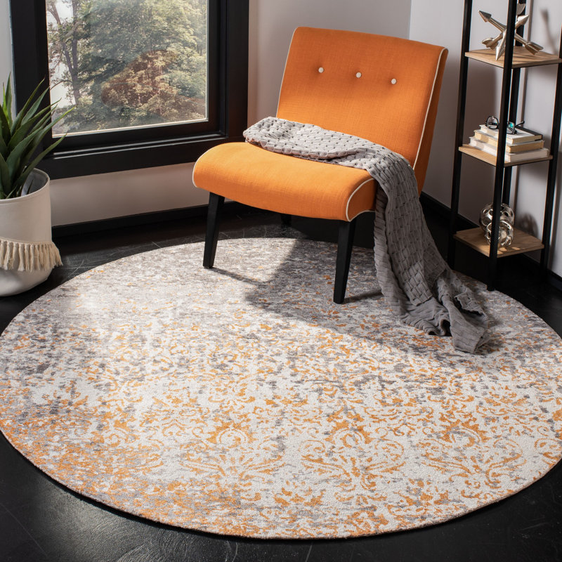 Tapis en viscose touffeté à la main Stamant, Rond 6 pi
