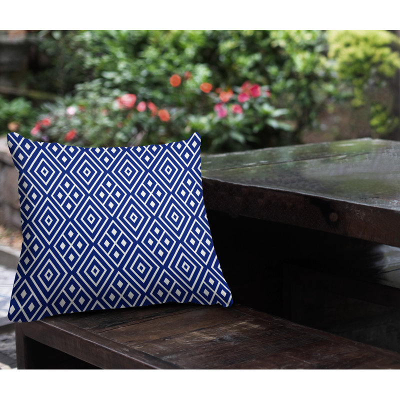 Housse et insert de coussin carré extérieur Aima, L 17 po x H 17 po, Bleu marine