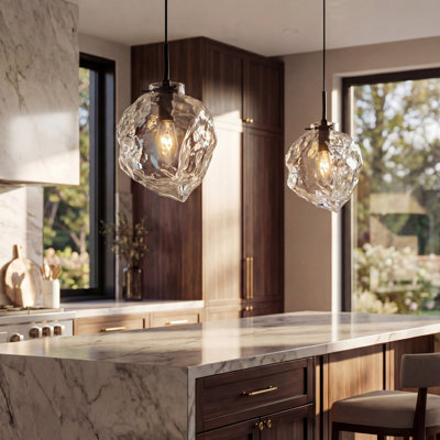 1-Light Pendant Light with Irregular Glass