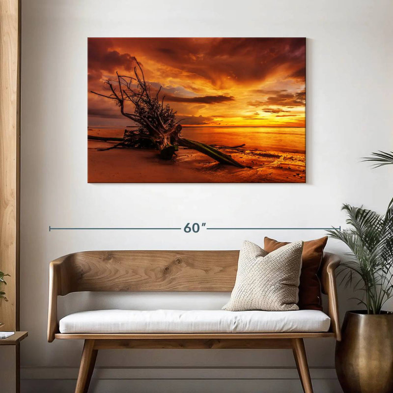 Gillard Driftwood au coucher du soleil, H 30 po x l 45 po